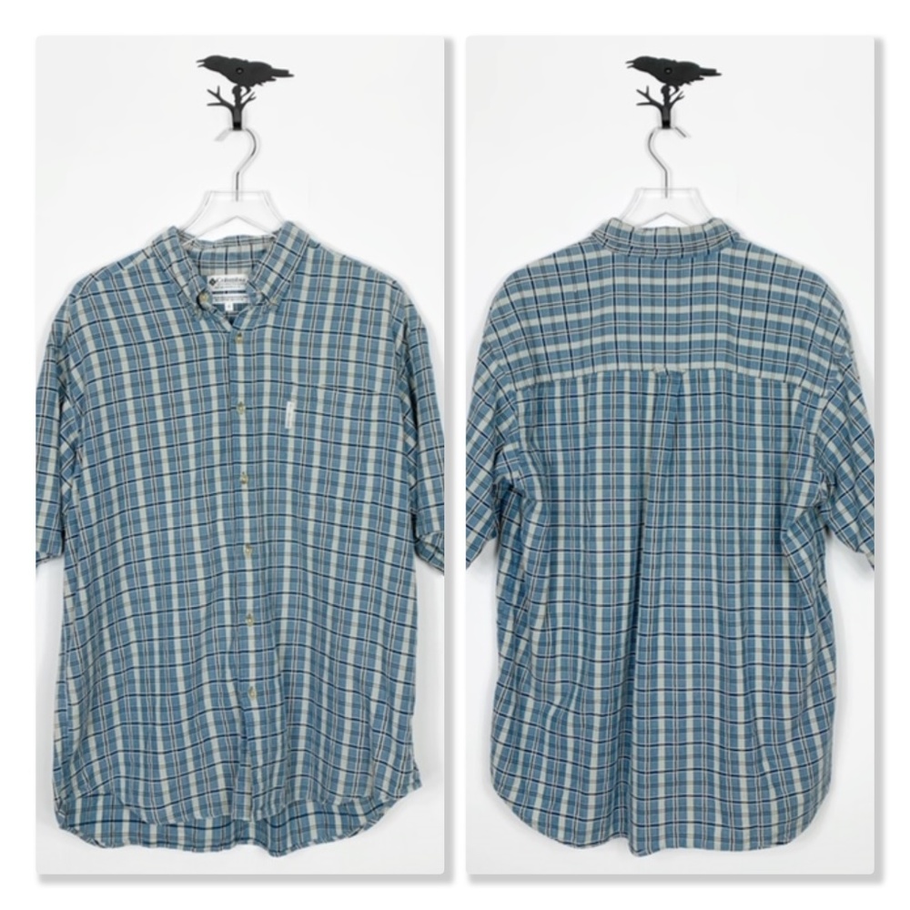 Columbia Plaid Short Sleeve Button Down Shirt